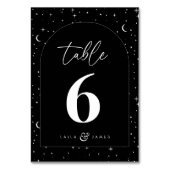 Numéro De Table Mariage céleste noir (Dos)