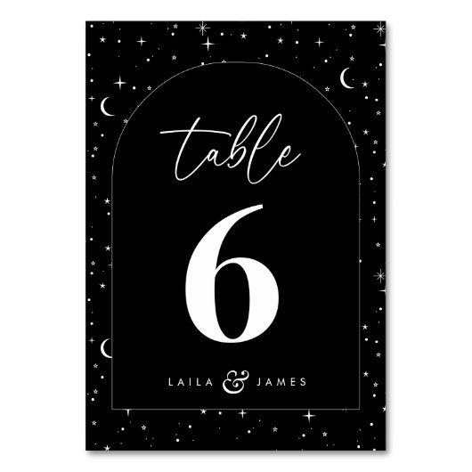 Numéro De Table Mariage céleste noir (Par défaut)