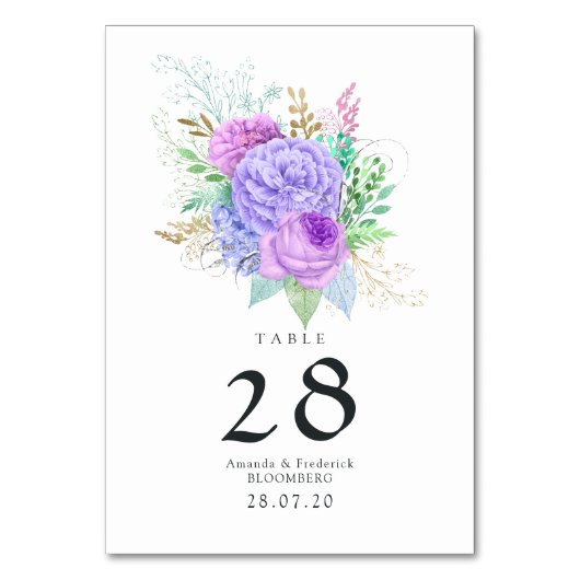 Numéro De Table Mariage Champêtre Floral de Printemps (Par défaut)