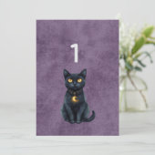 Numéro de table mariage chat noir gothique (Debout devant)