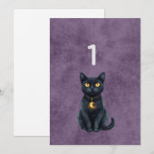 Numéro de table mariage chat noir gothique (Devant / Derrière)