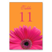 Numéro De Table Mariage chaud rose orange Gerbera Daisy (Dos)