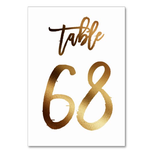Numéro de table mariage chic de feuille d'or | Tab (Par défaut)