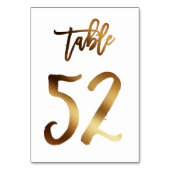 Numéro de table mariage chic de feuille d'or | Tab (Dos)