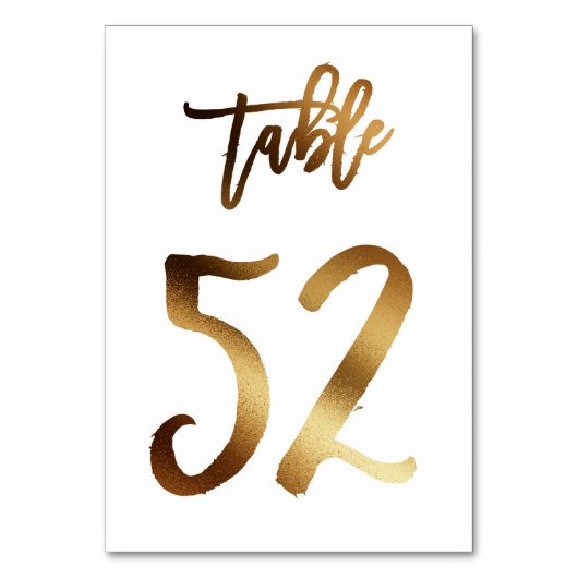Numéro de table mariage chic de feuille d'or | Tab (Par défaut)