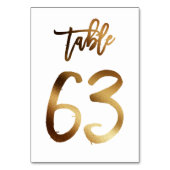 Numéro de table mariage chic de feuille d'or | Tab (Dos)