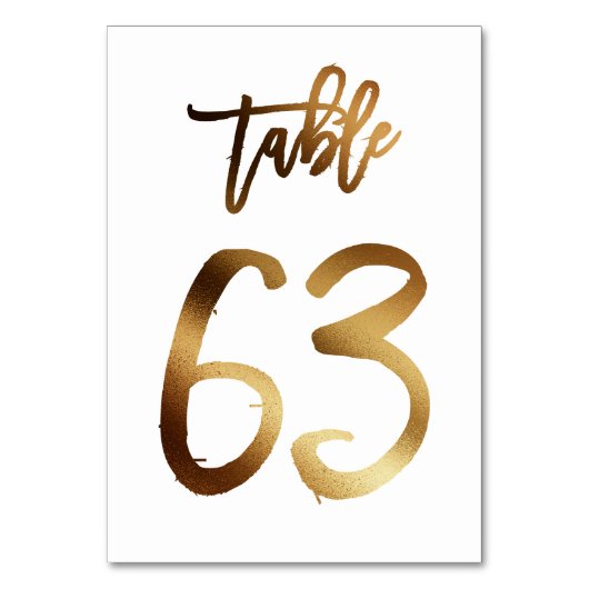 Numéro de table mariage chic de feuille d'or | Tab (Par défaut)