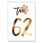 Numéro de table mariage chic de feuille d'or | Tab (Dos)