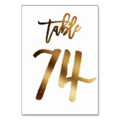 Numéro de table mariage chic de feuille d'or | Tab (Dos)