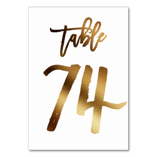 Numéro de table mariage chic de feuille d'or | Tab (Dos)
