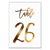 Numéro de table mariage chic de feuille d'or | Tab (Dos)