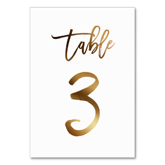 Numéro de table mariage chic de feuille d'or | Tab (Par défaut)