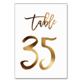 Numéro de table mariage chic de feuille d'or | Tab (Par défaut)