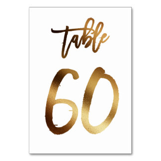 Numéro de table mariage chic de feuille d'or | Tab