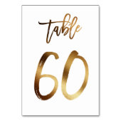 Numéro de table mariage chic de feuille d'or | Tab (Dos)