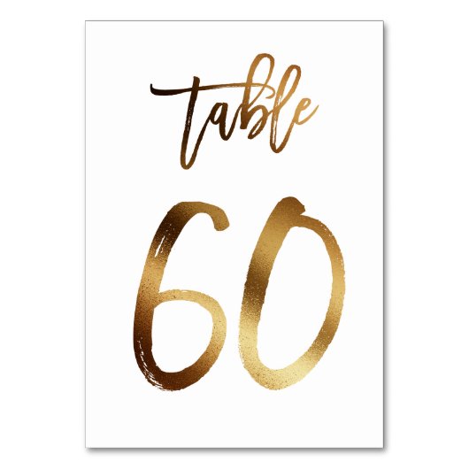 Numéro de table mariage chic de feuille d'or | Tab (Par défaut)