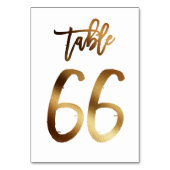 Numéro de table mariage chic de feuille d'or | Tab (Dos)