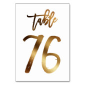 Numéro de table mariage chic de feuille d'or | Tab (Dos)