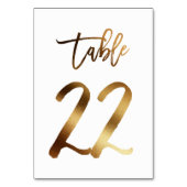 Numéro de table mariage chic de feuille d'or | Tab (Par défaut)