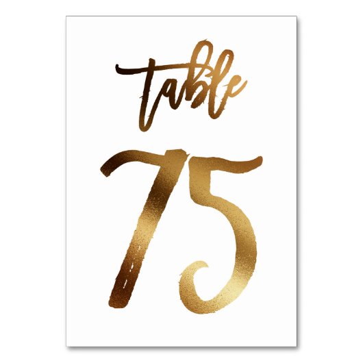 Numéro de table mariage chic de feuille d'or | Tab (Par défaut)