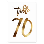 Numéro de table mariage chic de feuille d'or | Tab (Dos)