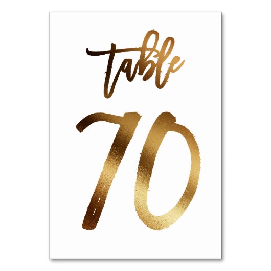 Numéro de table mariage chic de feuille d'or | Tab (Par défaut)