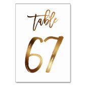Numéro de table mariage chic de feuille d'or | Tab (Dos)