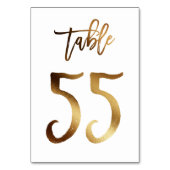 Numéro de table mariage chic de feuille d'or | Tab (Dos)