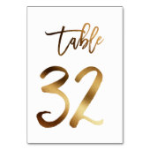 Numéro de table mariage chic de feuille d'or | Tab (Dos)