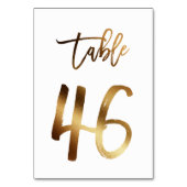 Numéro de table mariage chic de feuille d'or | Tab (Dos)