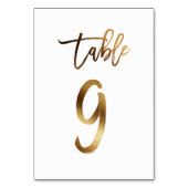 Numéro de table mariage chic de feuille d'or | Tab (Par défaut)