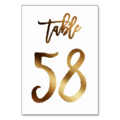 Numéro de table mariage chic de feuille d'or | Tab (Dos)