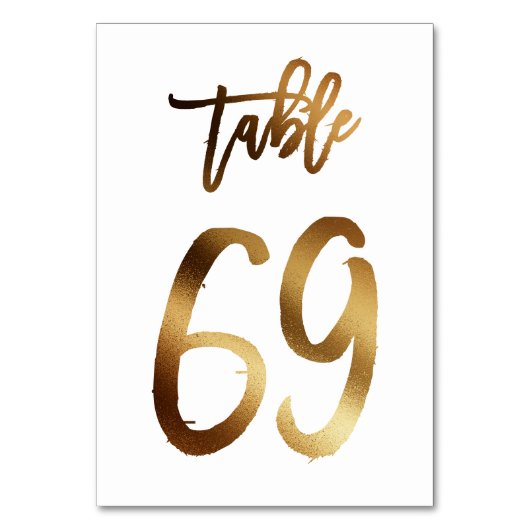 Numéro de table mariage chic de feuille d'or | Tab (Par défaut)