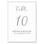 Numéro De Table Mariage Chic Monogramme Noir et Blanc (Dos)