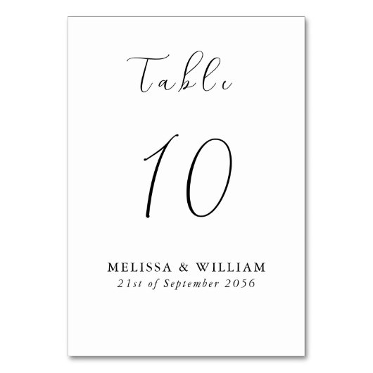 Numéro De Table Mariage Chic Monogramme Noir et Blanc (Par défaut)