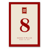 Numéro De Table Mariage chinois à double bonheur (Dos)