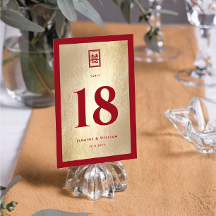 Numéro De Table Mariage chinois à double bonheur