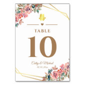 Numéro De Table Mariage chinois double bonheur fleur couronne (Par défaut)