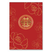 Numéro De Table Mariage chinois élégant Red Double (Dos)