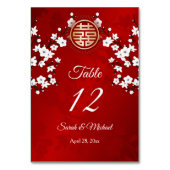 Numéro De Table Mariage chinois en fleurs de cerisier blanc (Par défaut)