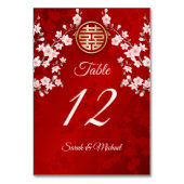 Numéro De Table Mariage chinois en fleurs de cerisier rose poussié (Par défaut)