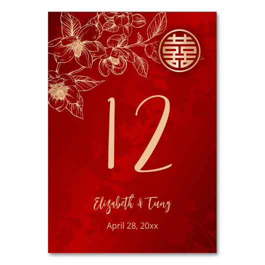 Numéro De Table Mariage chinois Magnolie (Par défaut)
