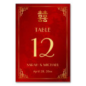 Numéro De Table Mariage chinois moderne (Dos)