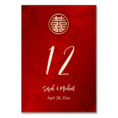 Numéro De Table Mariage chinois moderne (Dos)