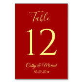 Numéro De Table Mariage chinois moderne et élégant rouge Numéro de (Par défaut)