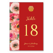 Numéro De Table Mariage chinois moderne rose fleuri frontière (Par défaut)