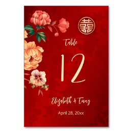 Numéro De Table Mariage chinois Peony