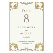 Numéro De Table Mariage chrétien baroque orné d'ivoire (Dos)