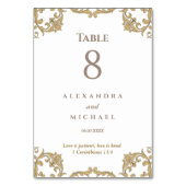 Numéro De Table Mariage chrétien baroque orné élégant (Par défaut)