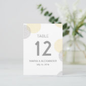 Numéro de table Mariage circulaire jaune et gris m (Debout devant)